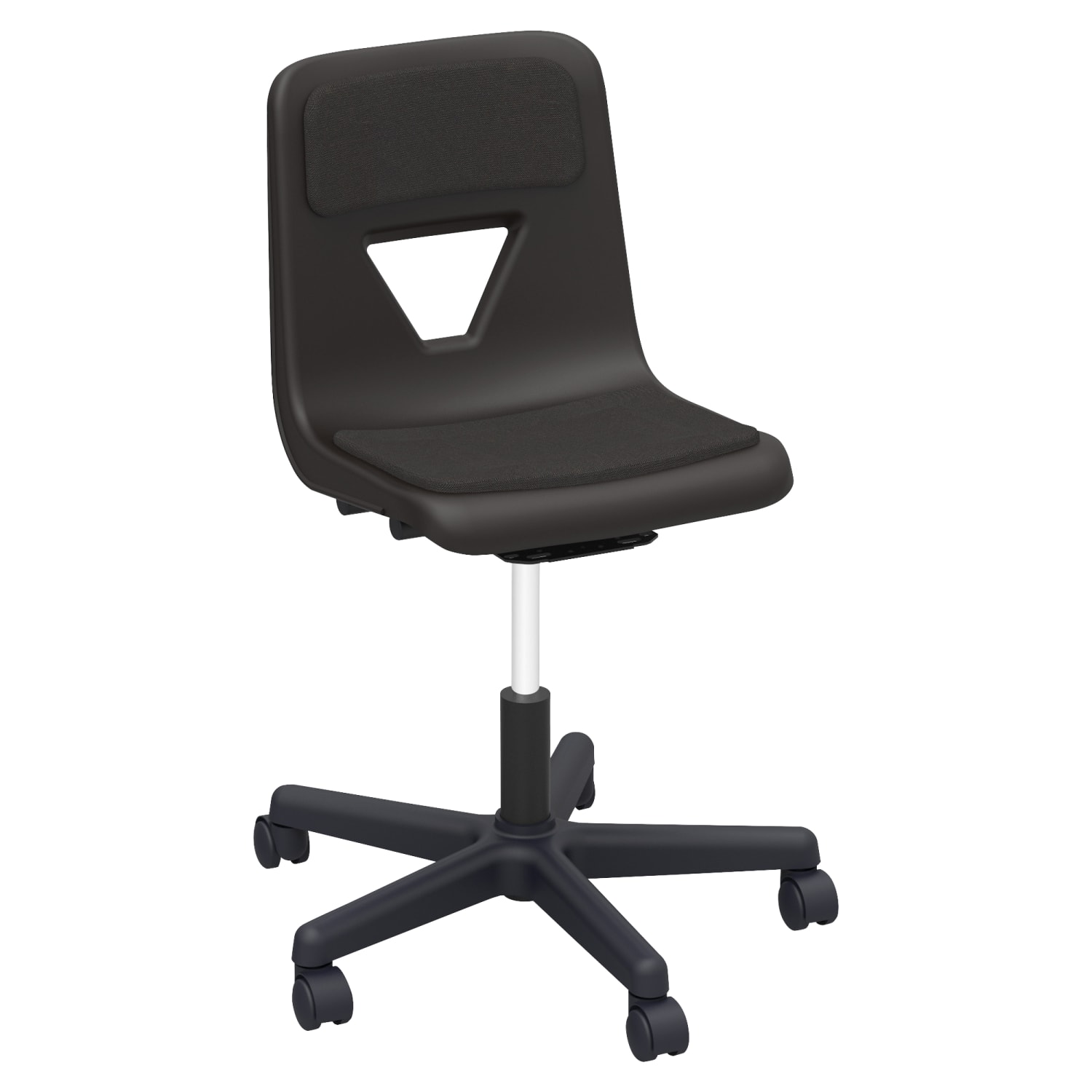 Lorell Classroom Adjustable Height Padded Mobile Task Chair Black PopularChairscom