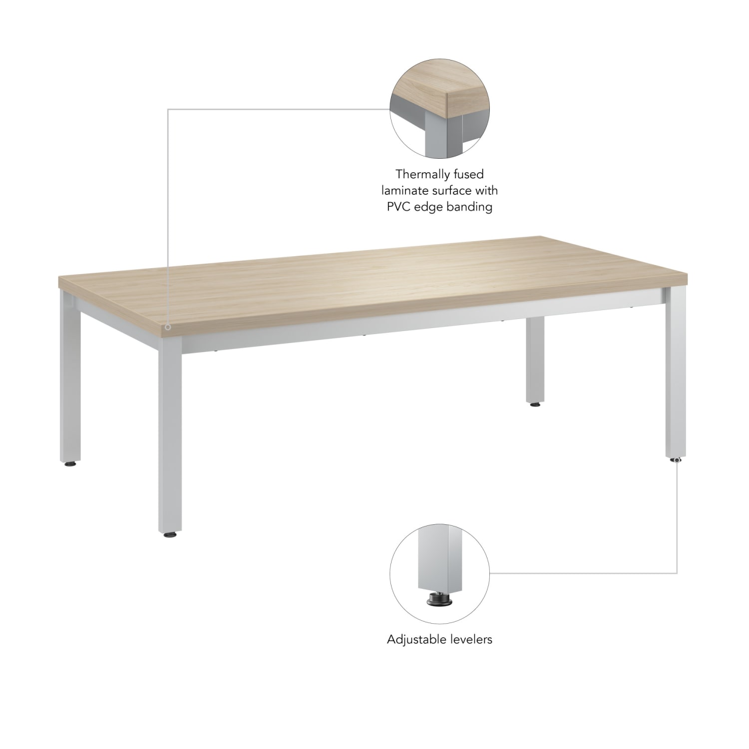 Bush Business Furniture Arrive Waiting Room Coffee Table, Natural Elm, Standard Delivery - Image 5