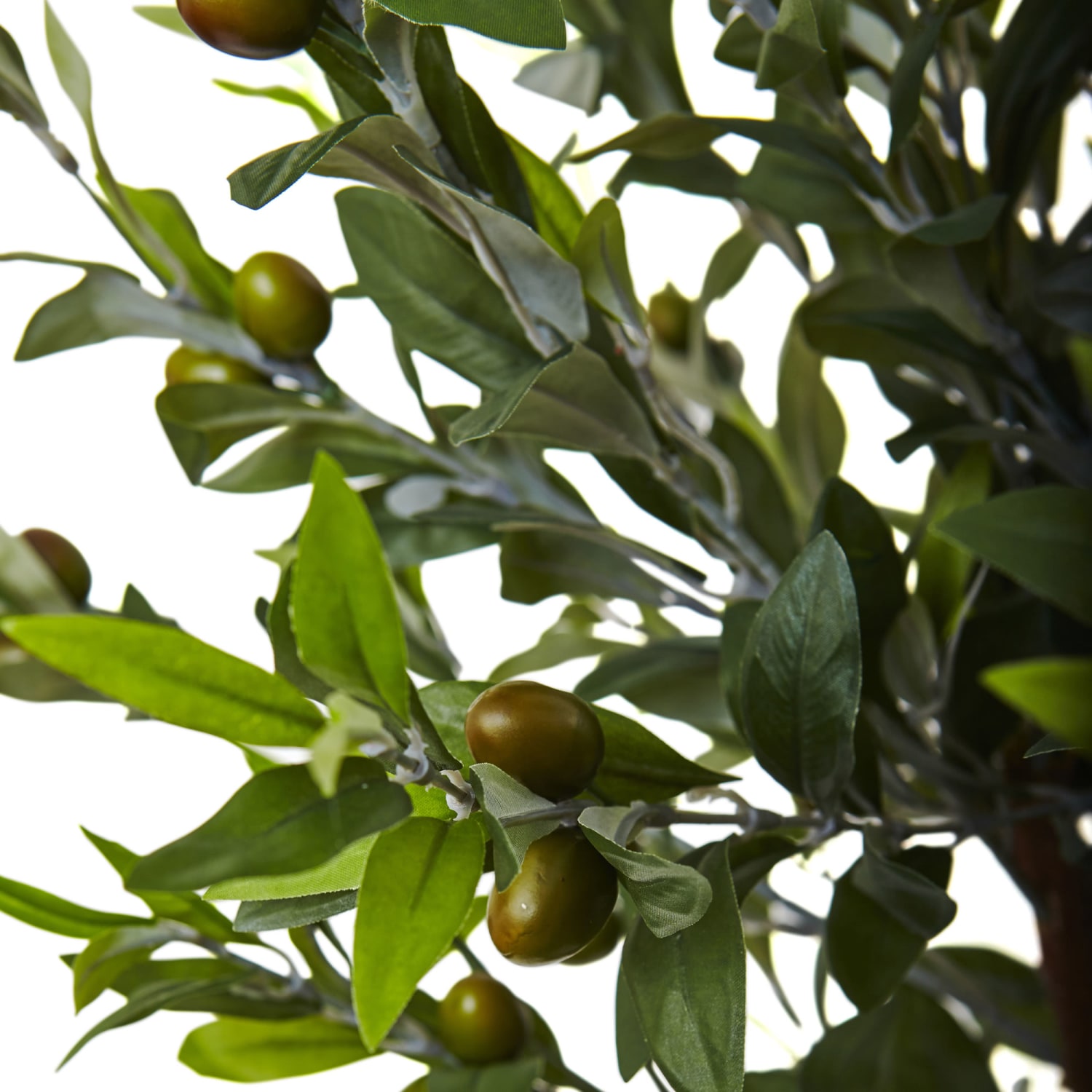 Nearly Natural 54in Olive Topiary Tree With European Barrel Planter, Green/Brown - Image 4