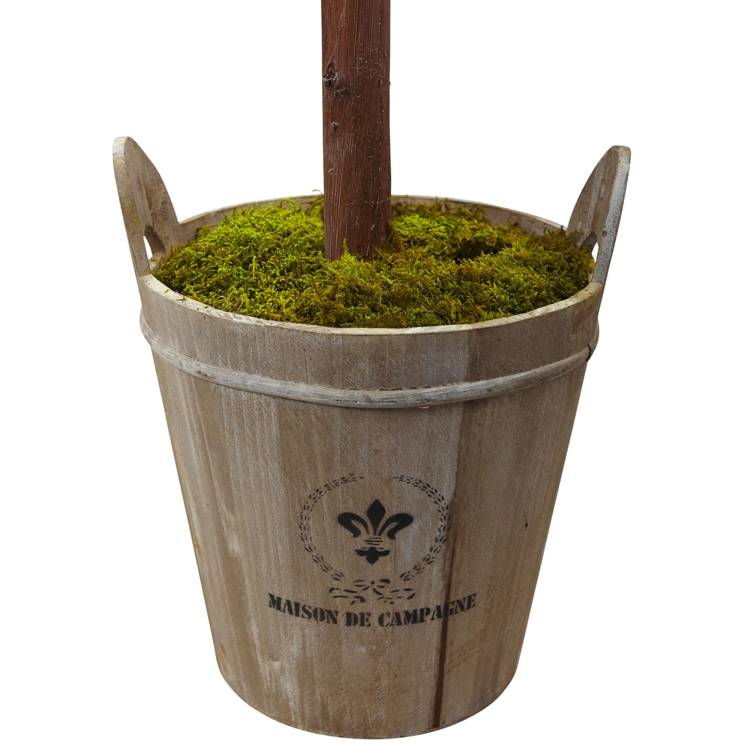 Nearly Natural 54in Olive Topiary Tree With European Barrel Planter, Green/Brown - Image 5