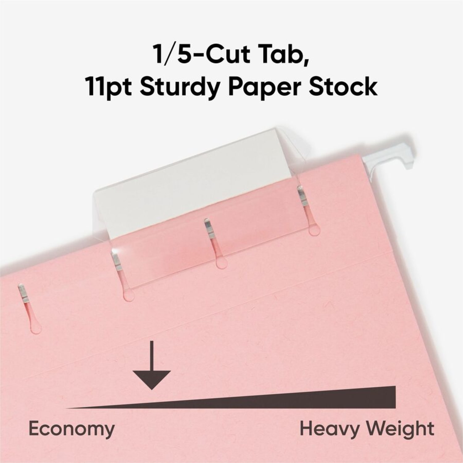 Smead 1/5-Cut Color Hanging Folders, Letter Size, Pink, Box Of 25 - Image 6