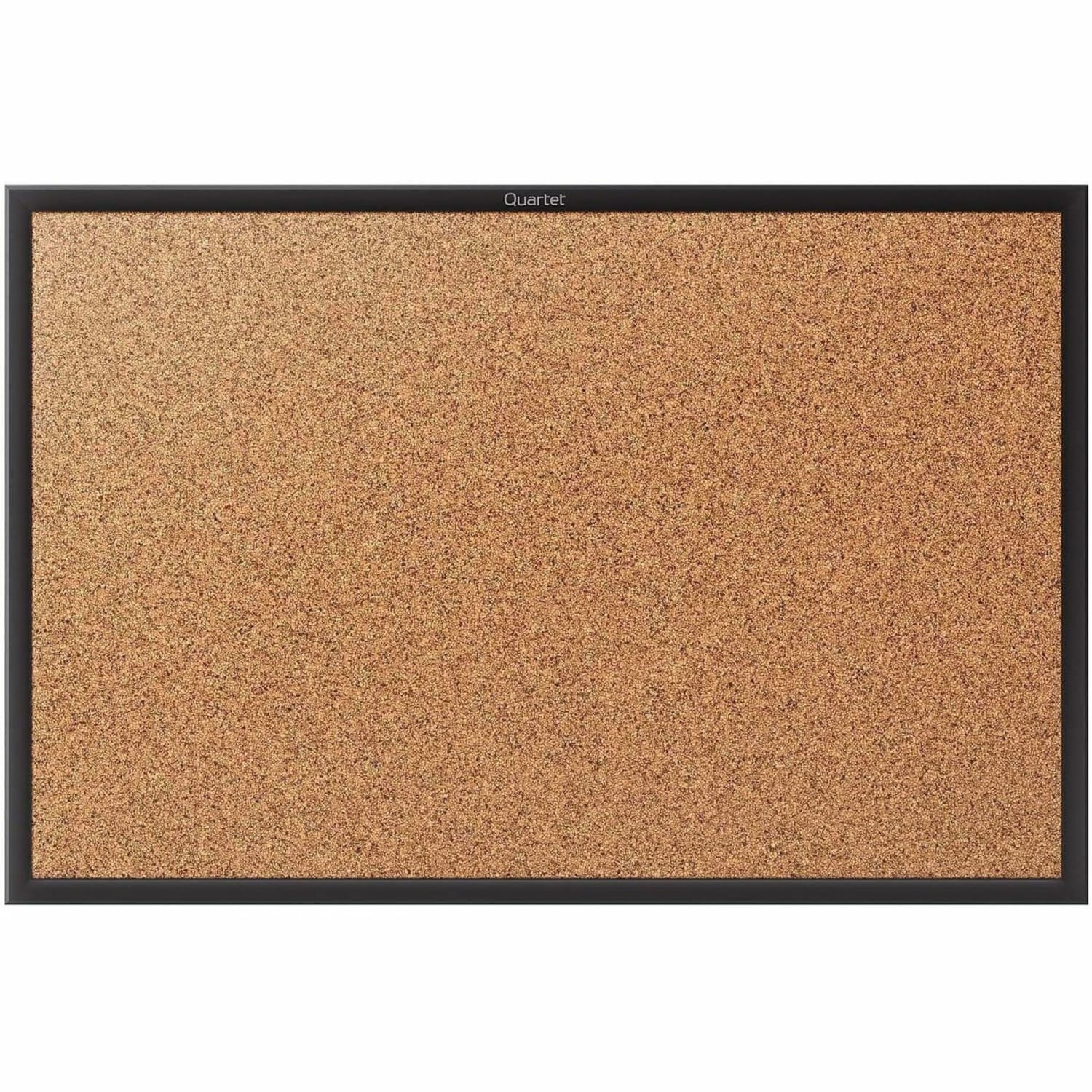 Quartet Classic Cork Bulletin Board, 24in x 36in, Aluminum Frame With Black Finish