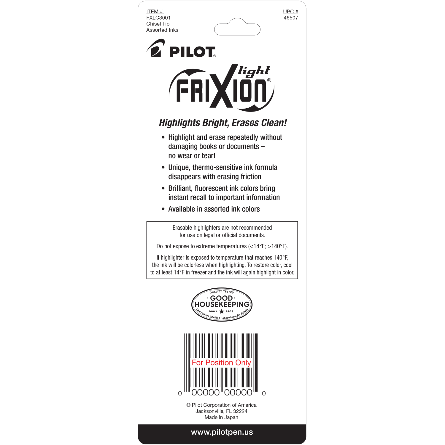 Pilot FriXion Light Erasable Highlighters, Chisel Point, Assorted, Pack Of 3 Highlighters - Image 6