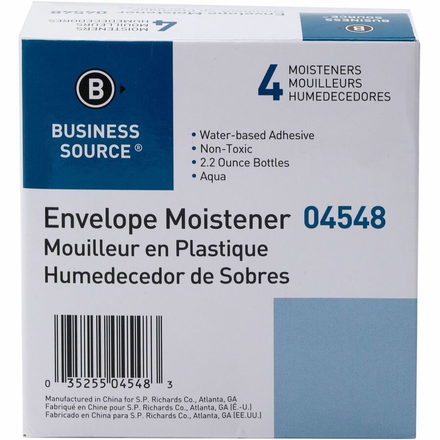 Business Source Envelope Moistener, 2.2 Oz, Blue, Pack Of 4 Bottles - Image 4