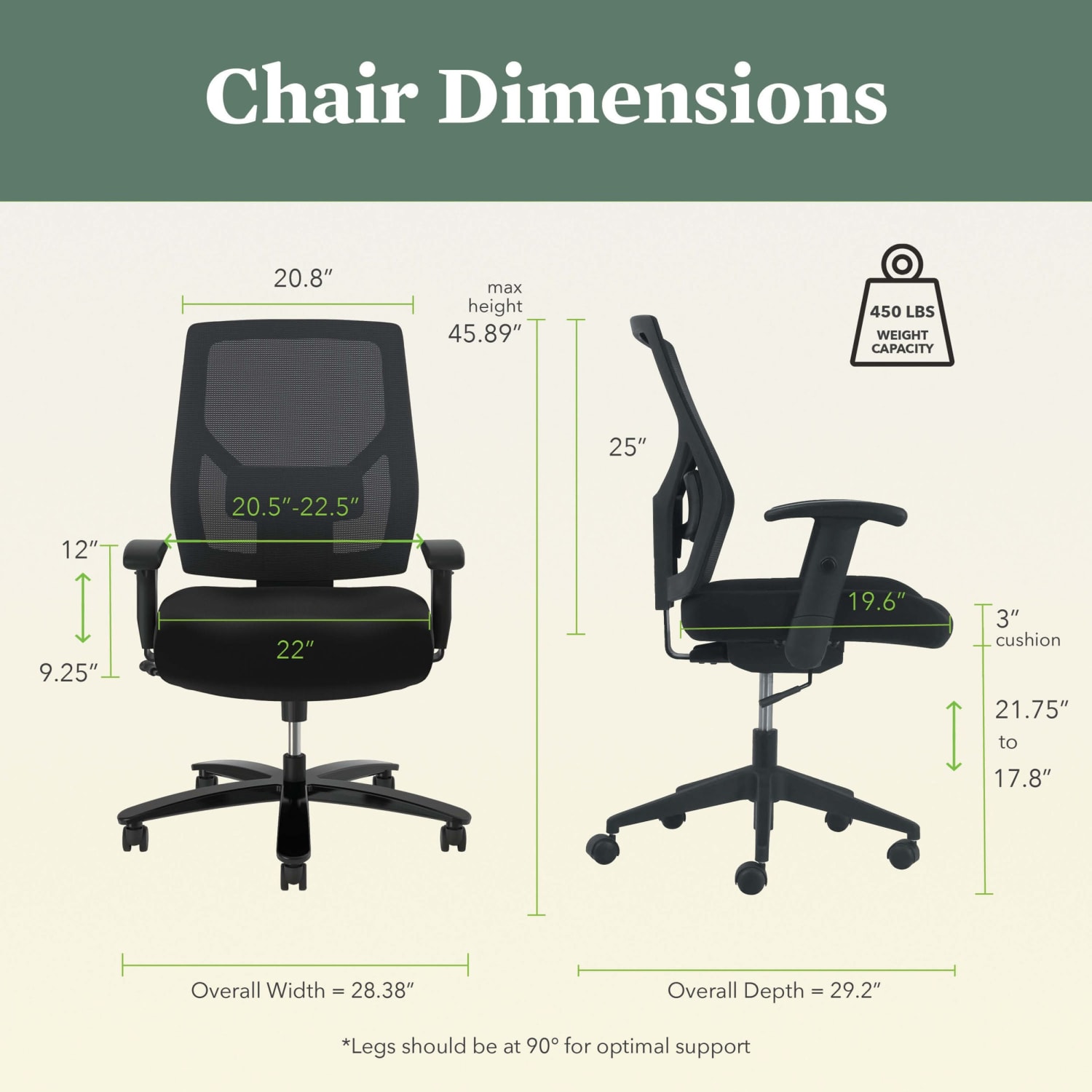 HON Basyx Big & Tall Mid Back Task Chair, Black - Image 3