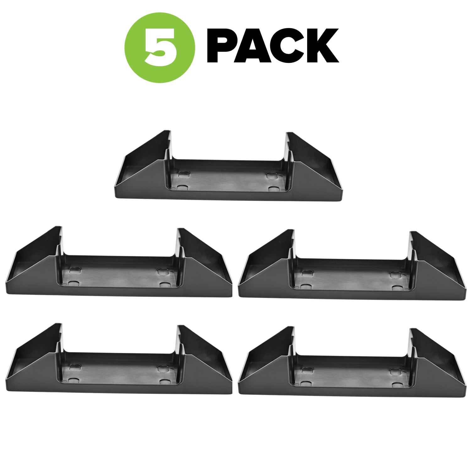Alpine Napkin Dispenser Caddies, 2-11/16inH x 14-3/16inW x 6inD, Black, Pack Of 5 Caddies - Image 3