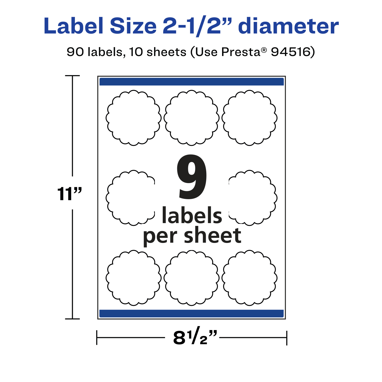 Avery Glossy Permanent Labels With Sure Feed, 94516-CGF10, Round Scalloped, 2-1/2in Diameter, Clear, Pack Of 90 - Image 6