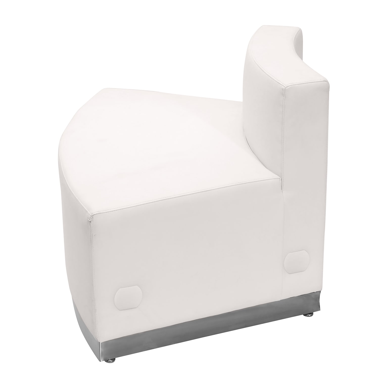 Flash Furniture HERCULES Alon Series LeatherSoft Convex Chair with Brushed Stainless Steel Base, Melrose White - Image 4