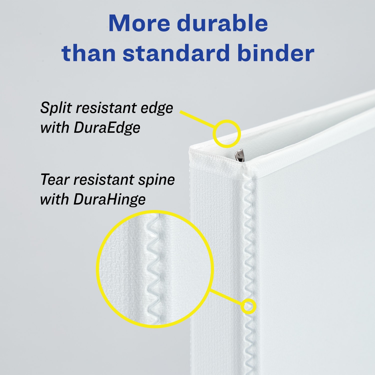 Avery Nonstick Heavy-Duty View 3-Ring Binder With EZ-Turn Rings, 1in D-Rings, 45% Recycled, White - Image 5