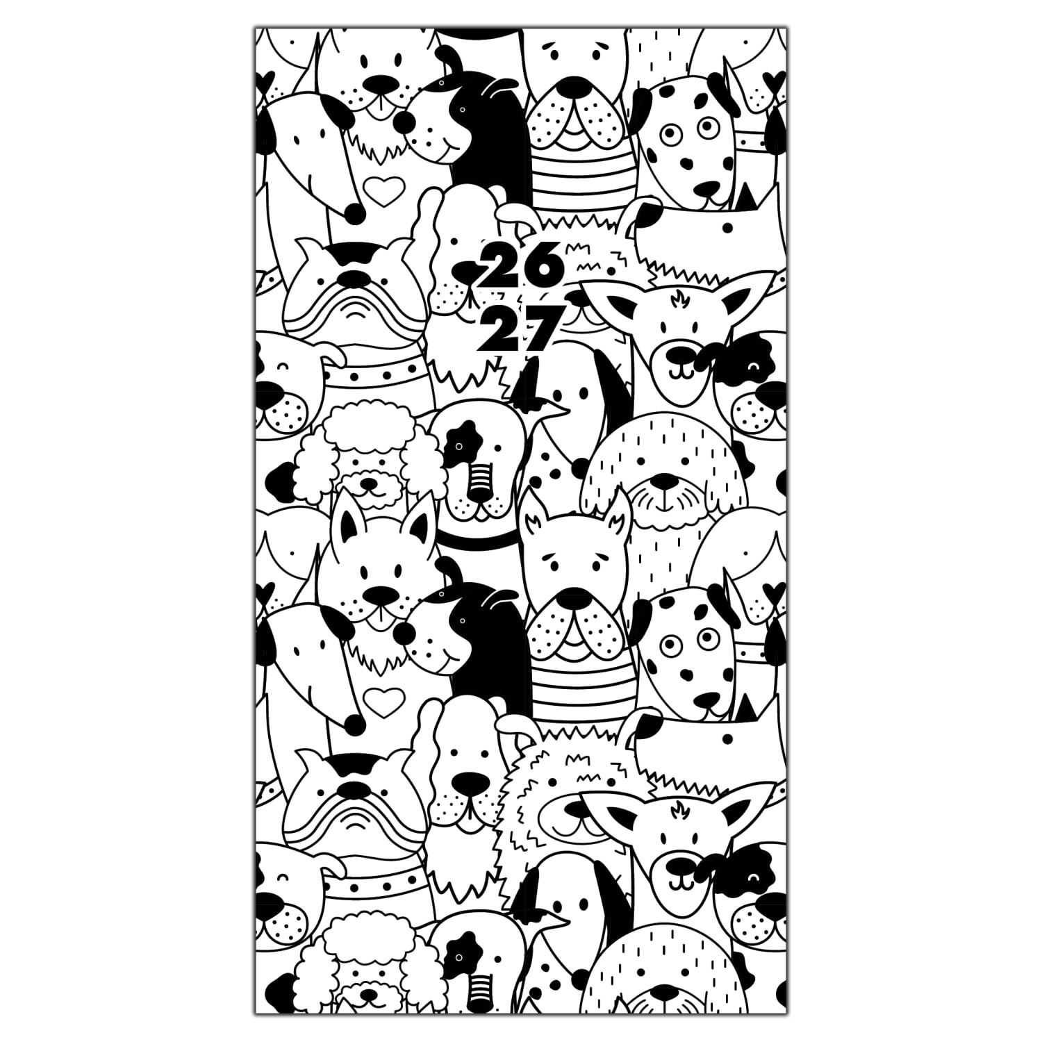 2026-2027 Willow Creek Press 2-Year Monthly Checkbook/Calendar, 3-1/2in x 6-1/2in, Woof, January 2026 To December 2027, 57704