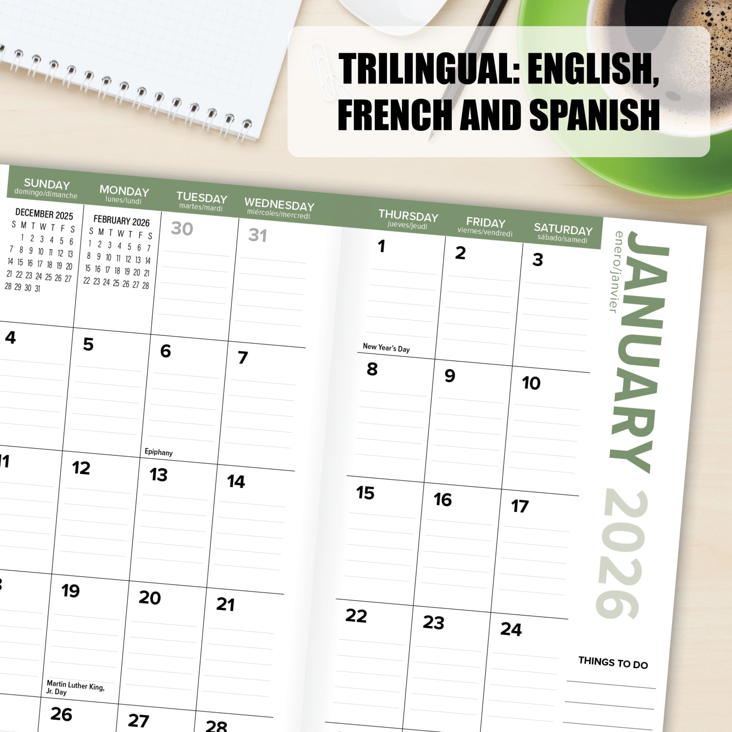 2026-2027 Willow Creek Press 2-Year Monthly Checkbook/Calendar, 3-1/2in x 6-1/2in, Woof, January 2026 To December 2027, 57704 - Image 5