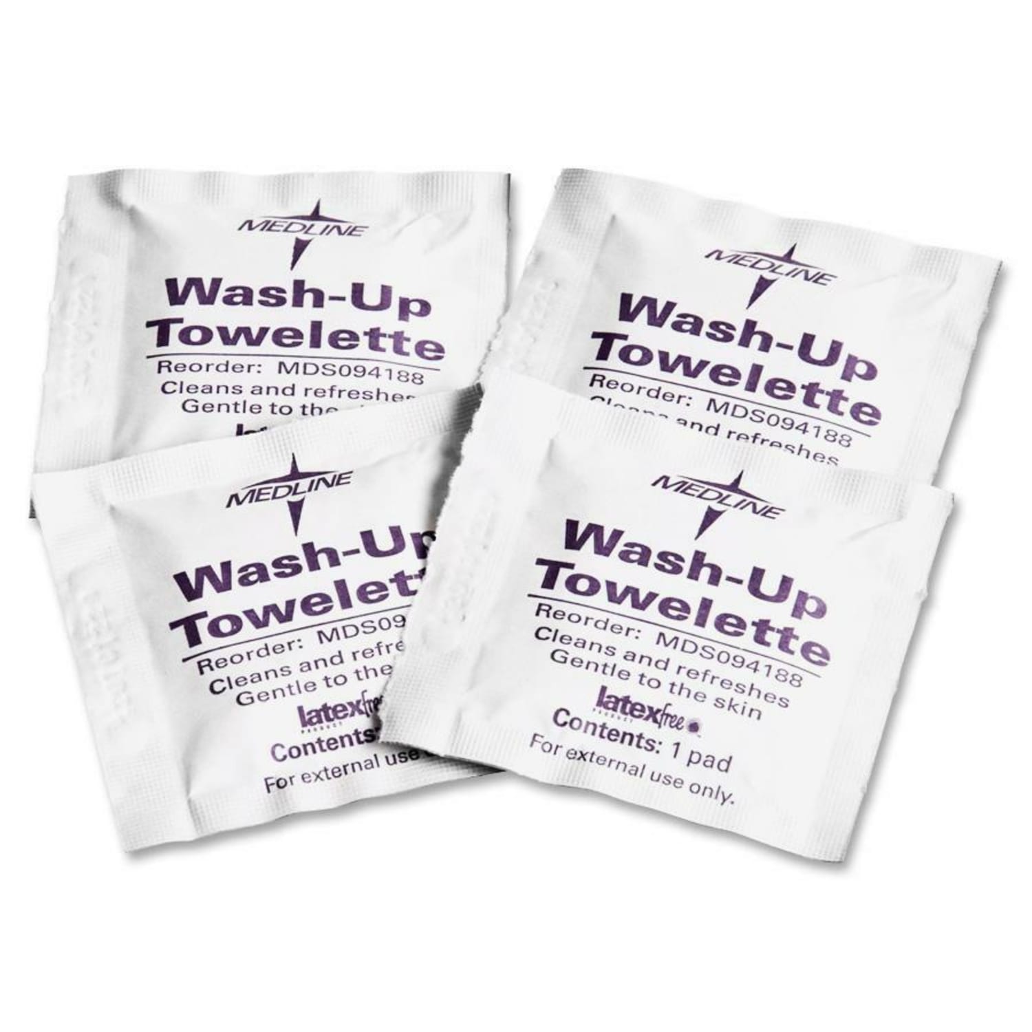 Medline Wash-Up Cleansing Towelettes, 7 1/2in x 4 1/2in, White, 100 Towelettes Per Box, Case Of 10 Boxes - Image 4
