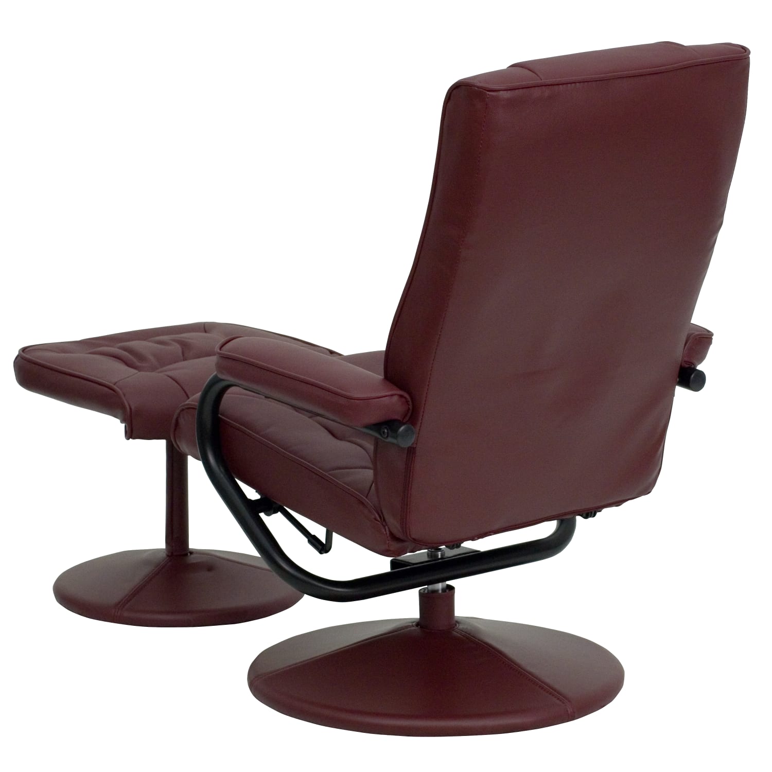 Flash Furniture Contemporary Recliner With Wrapped Base Ottoman, Burgundy/Black - Image 6