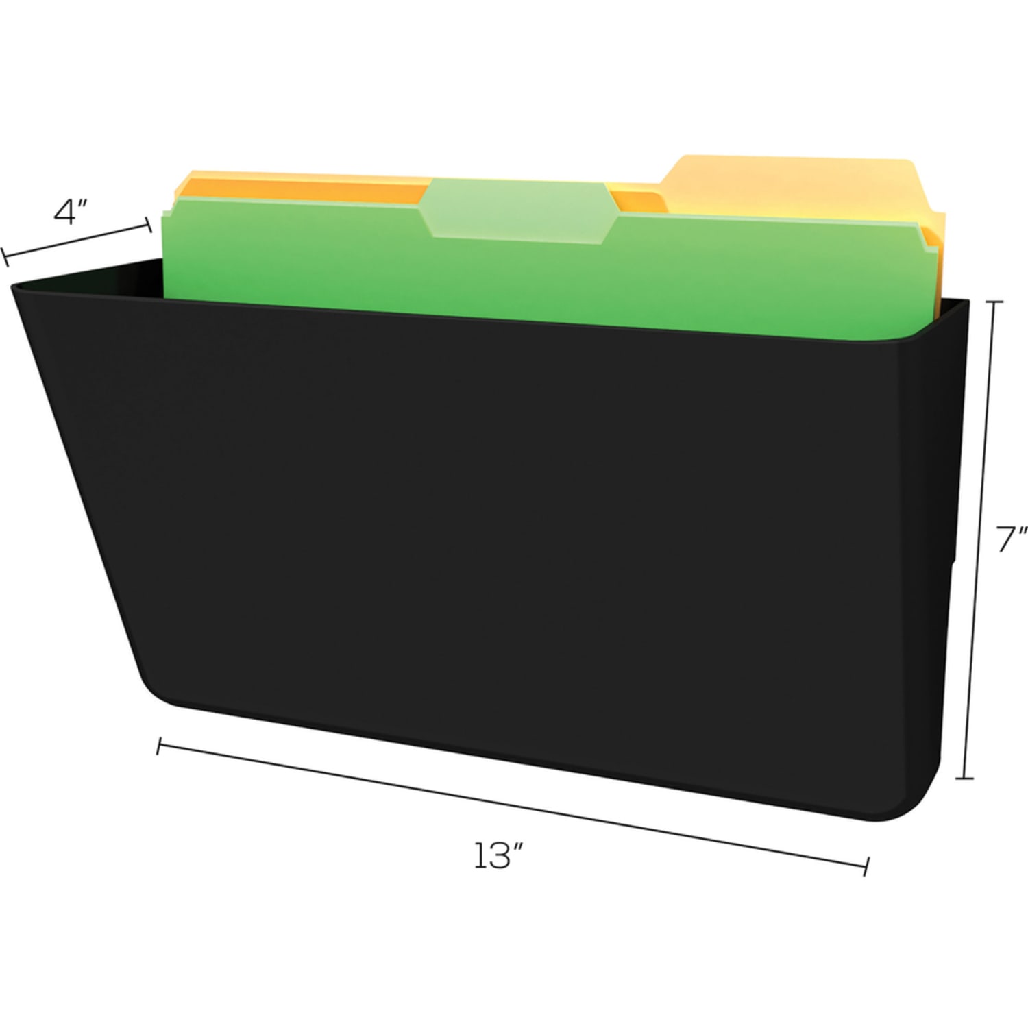 Deflecto DocuPocket Letter Size Wall File, 7inH x 13inW x 4inD, 50% Recycled, Black - Image 6