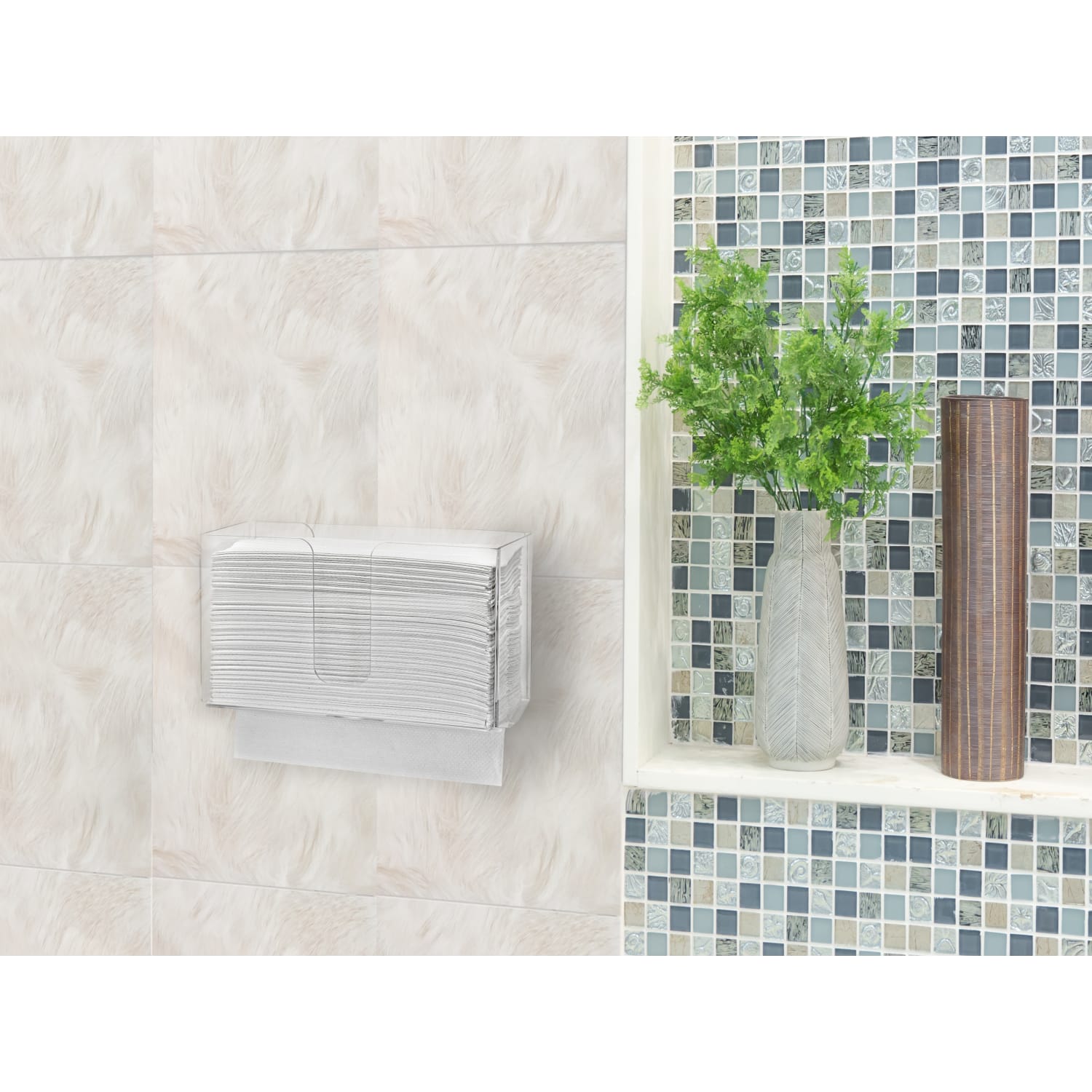 Alpine Wall Acrylic Paper Towel Dispensers, Clear, Pack Of 2 Dispensers - Image 6