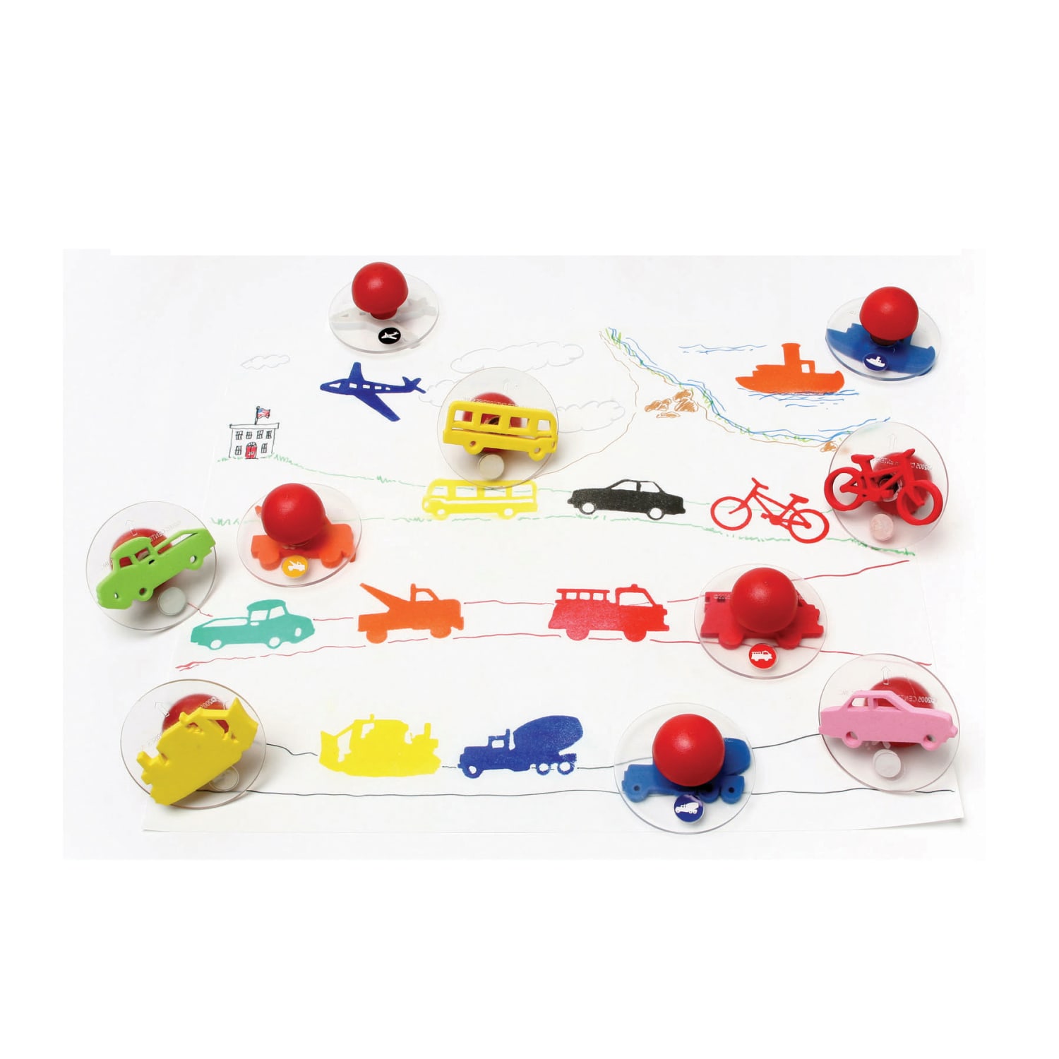 READY 2 LEARN Giant Stampers, Transportation Vehicles, Set 1, Set Of 10 - Image 3