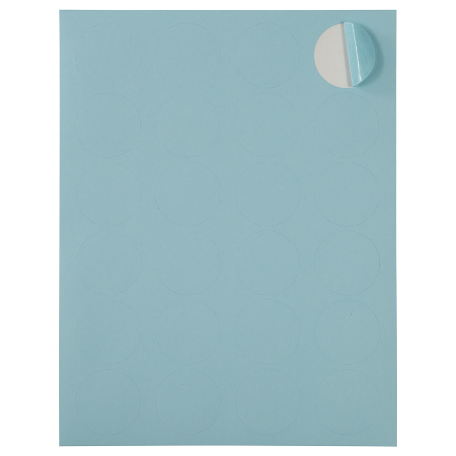 JAM Paper Circle Labels, 1 2/3in, Baby Blue, 24 Labels Per Sheet, Pack Of 5 Sheets - Image 4
