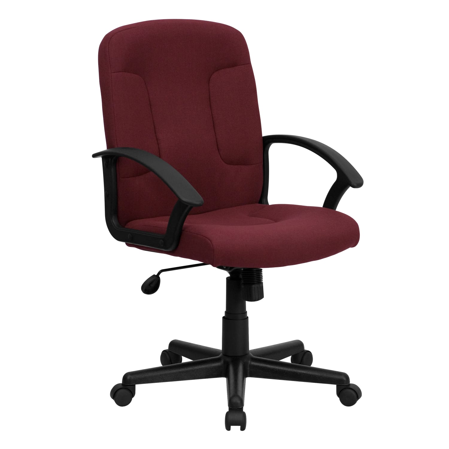 Flash Furniture Fabric Mid Back Swivel Chair BurgundyBlack PopularChairscom