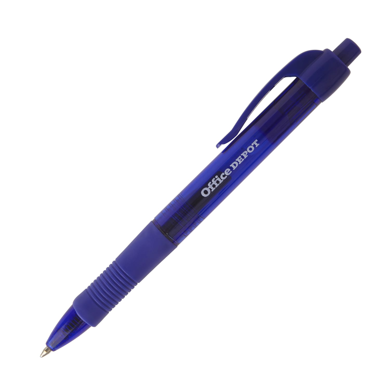 Office Depot Brand Callisto Retractable Gel Ink Pens, Medium Point, 0.7 mm, Blue Barrels, Blue Ink, Pack Of 50 Pens - Image 3