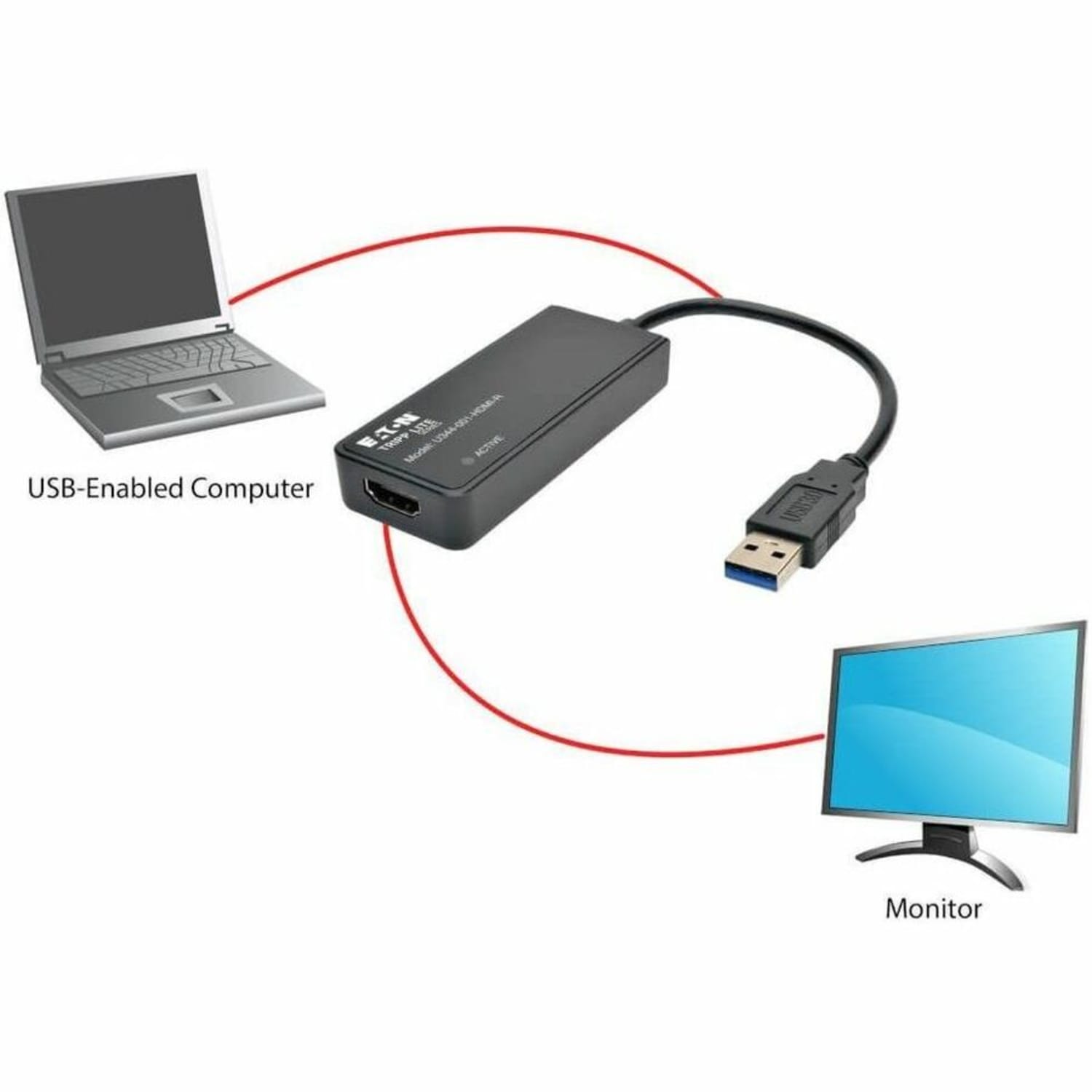 Tripp Lite U344-001-HDMI-R SuperSpeed USB 3.0 to HDMI Dual-Monitor External Video Graphics Card Adapter, 512MB SDRAM, Black - Image 5