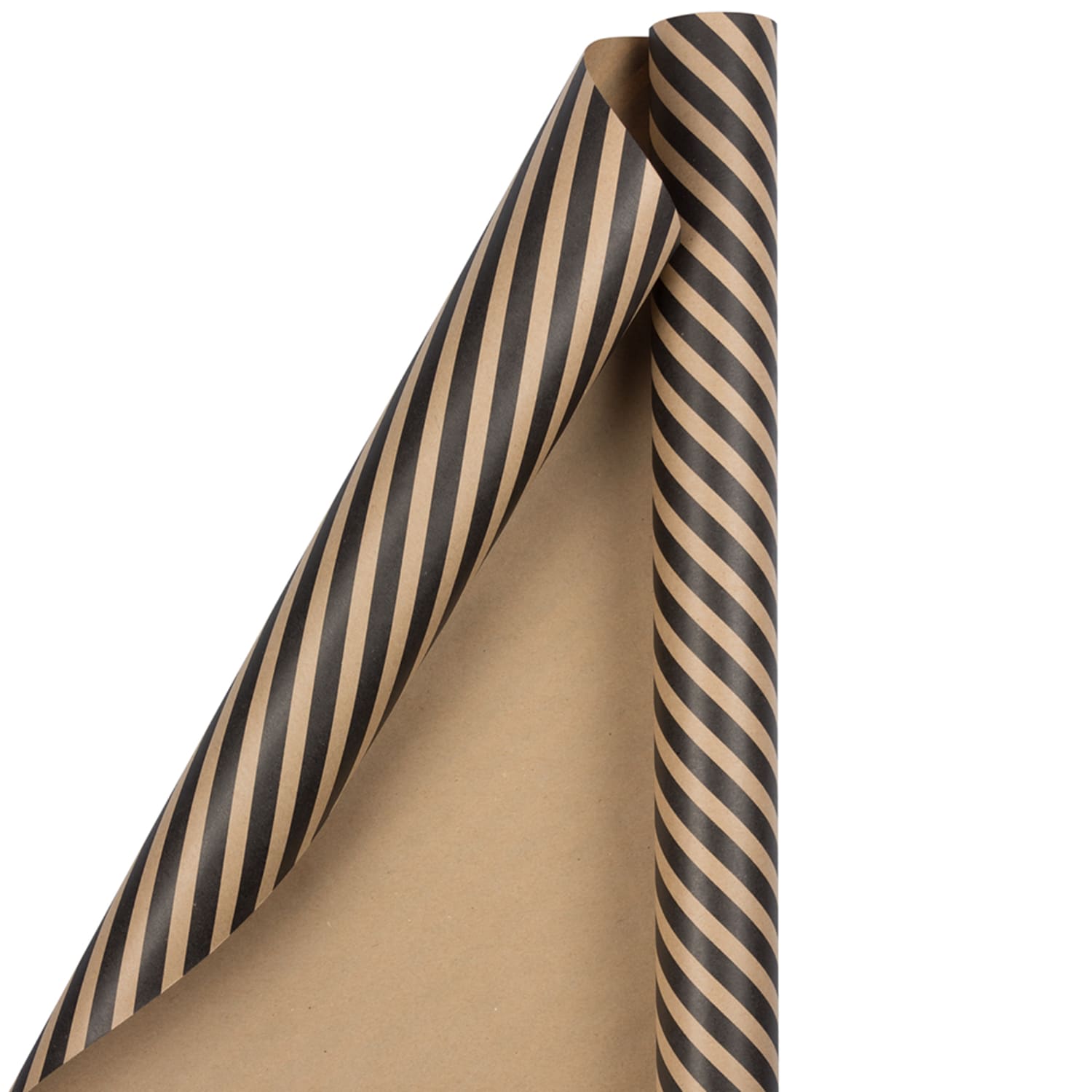 JAM Paper Wrapping Paper, Striped, 25 Sq Ft, Black & Brown Kraft - Image 4