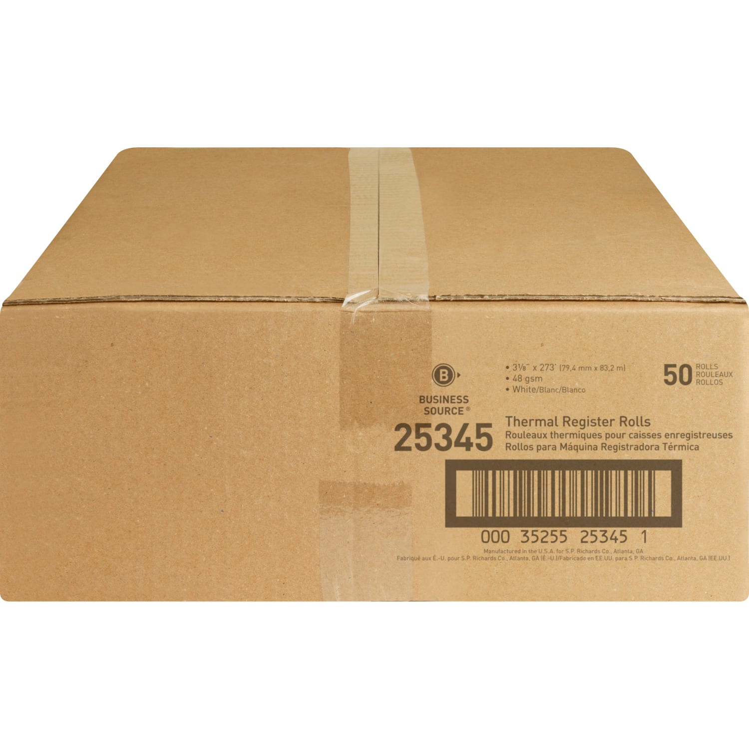 Business Source Thermal Paper - 3 1/8in x 273 ft - 48 g/m2 Grammage - Smooth - White - 50 / Carton - Image 4