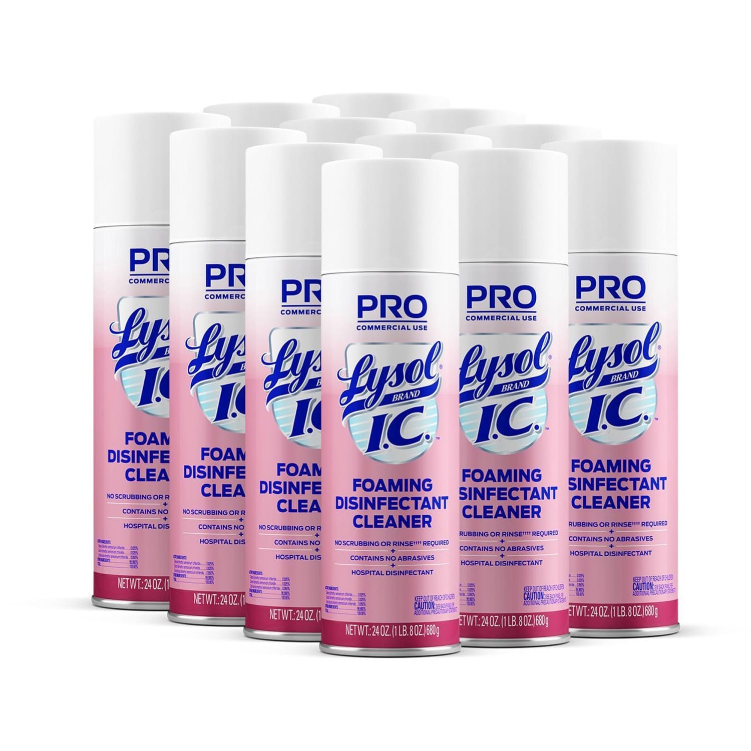 Lysol I.C. Foam Disinfectant, 24 Fl Oz, White, Pack Of 12 Cans - Image 6