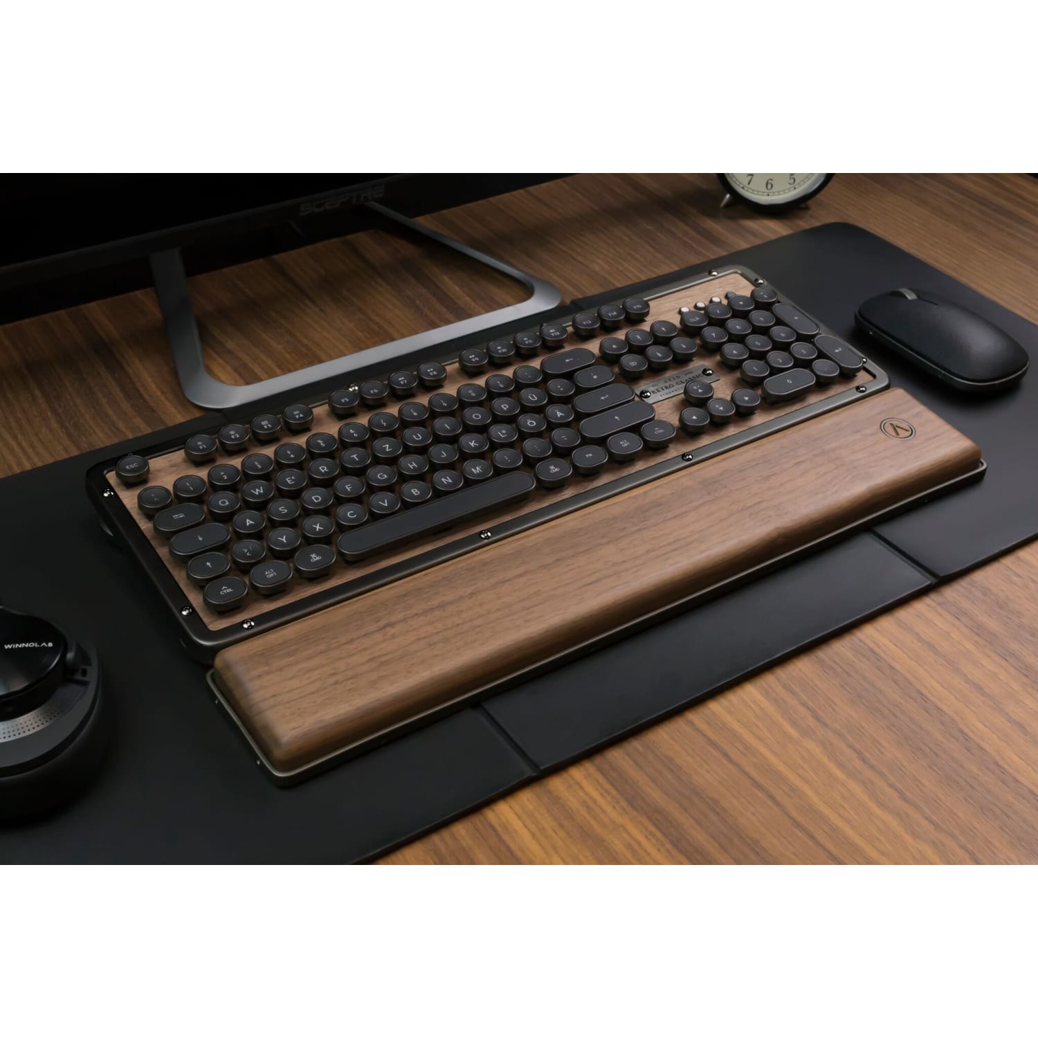 Azio Retro Classic Palm Rest, 7inH x 19inW x 1.5inD, Walnut Elwood, PR-RC-W01 - Image 4