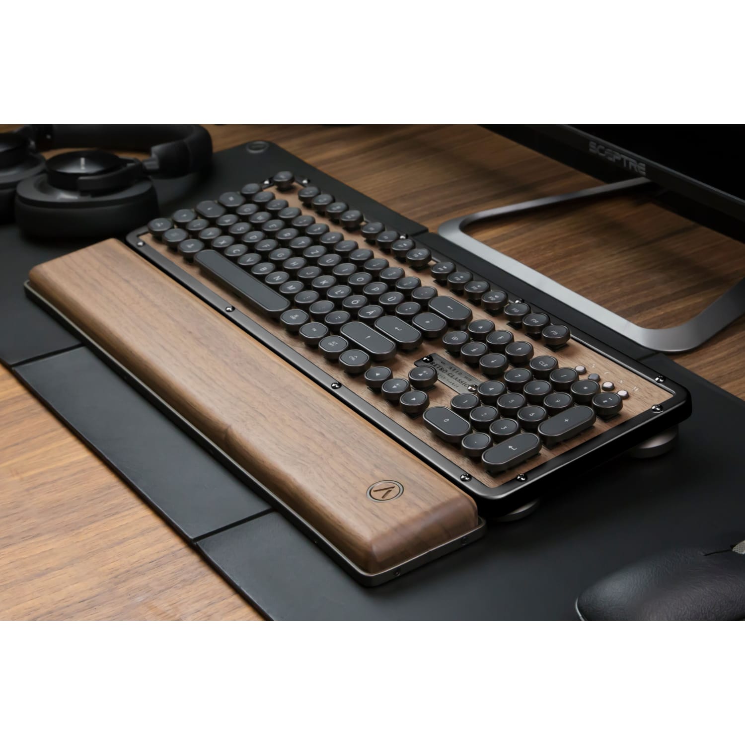 Azio Retro Classic Palm Rest, 7inH x 19inW x 1.5inD, Walnut Elwood, PR-RC-W01 - Image 5