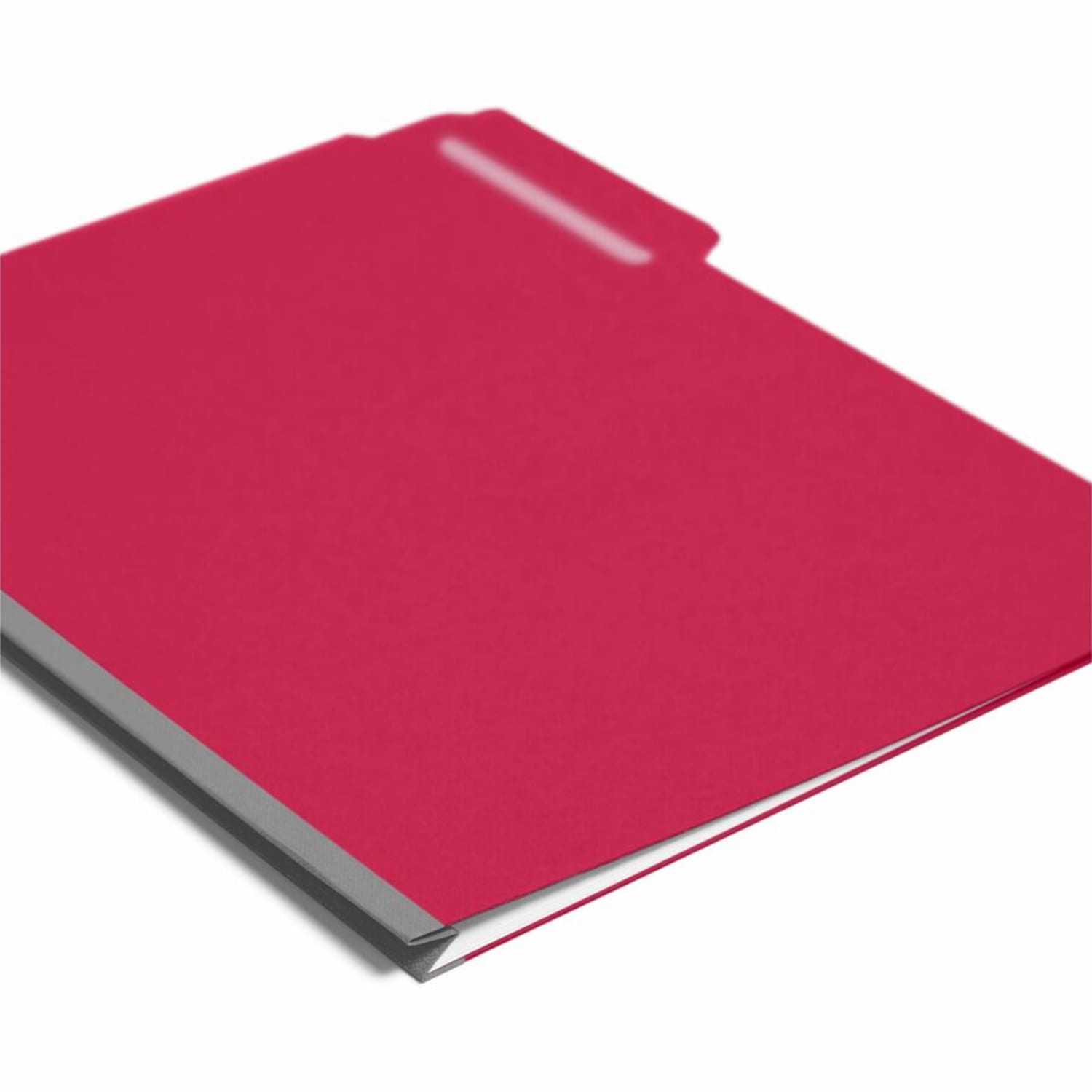 Smead 1/3-Cut Color Pressboard Tab Folders, Letter Size, 50% Recycled, Bright Red, Box Of 25 - Image 4