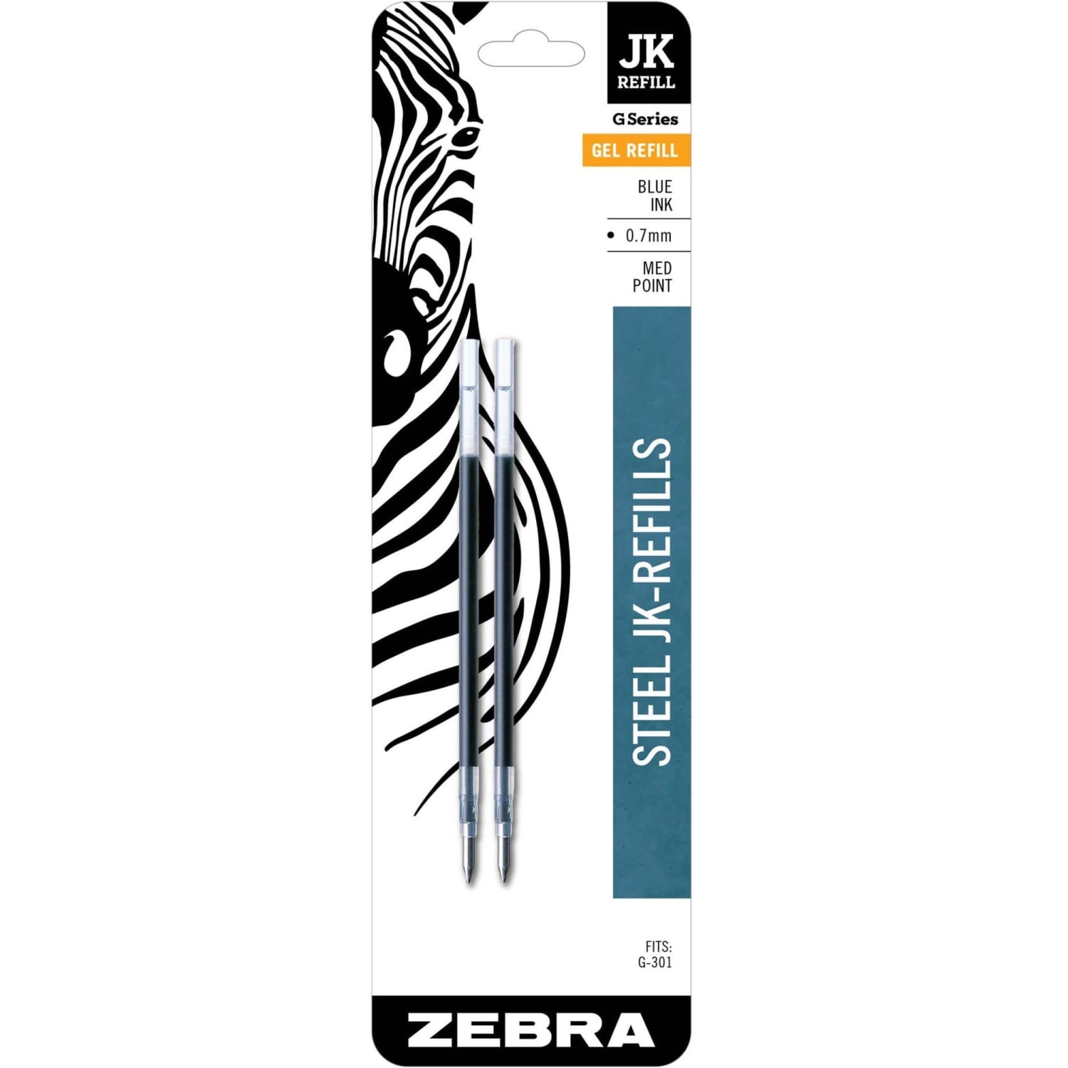 Zebra Pen G-301 JK Gel Pen Refills, Pack Of 2, 0.7 mm, Blue Ink - Image 3
