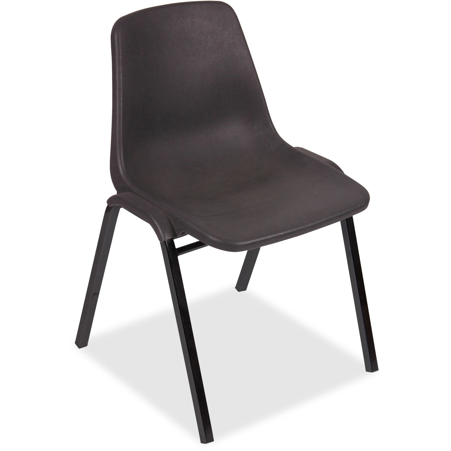 Lorell Plastic Plastic Back Stacking Chair 19 310in Seat Width Black SeatBlack Frame Quantity 4 PopularChairscom