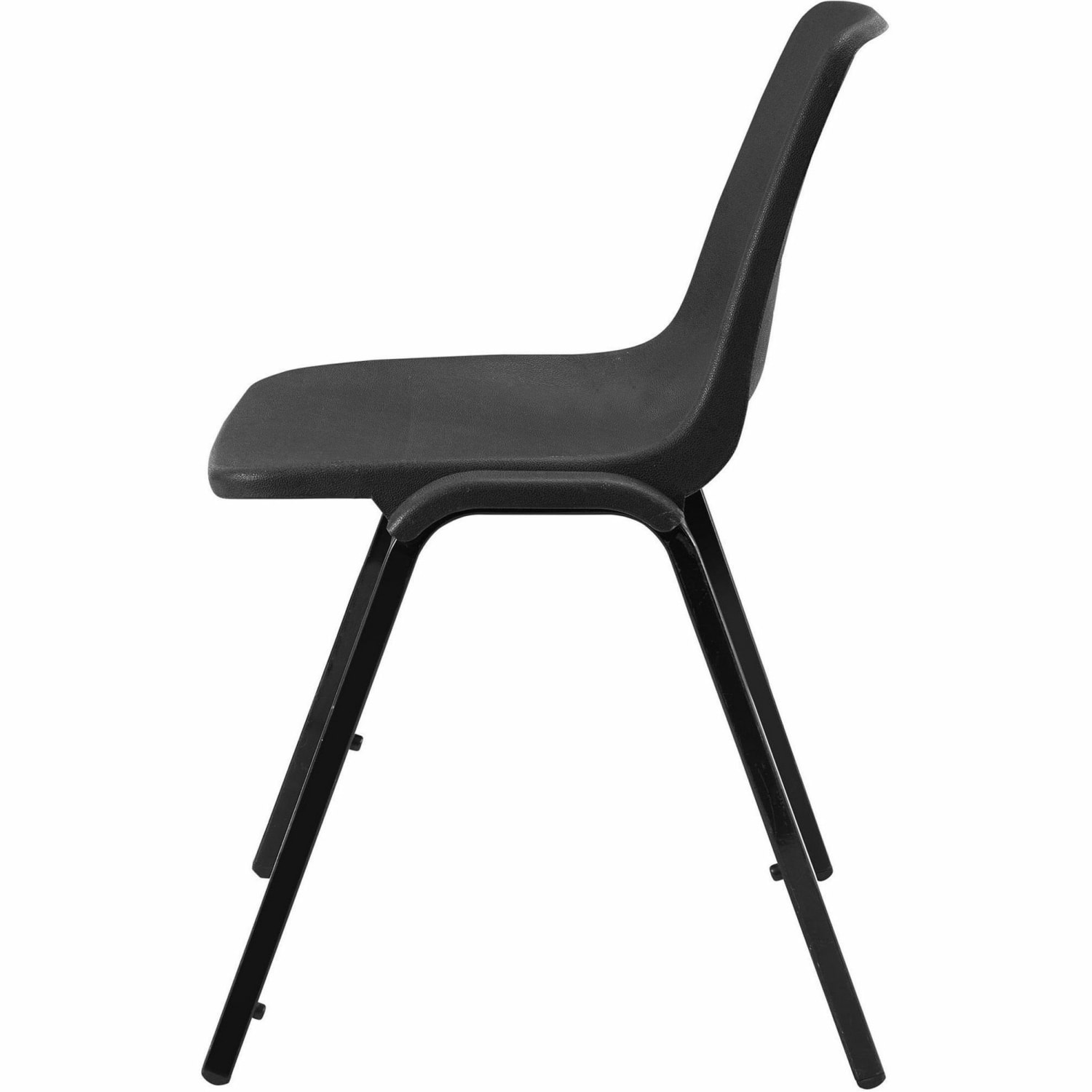Lorell Plastic Plastic Back Stacking Chair 19 310in Seat Width Black SeatBlack Frame Quantity 4 PopularChairscom