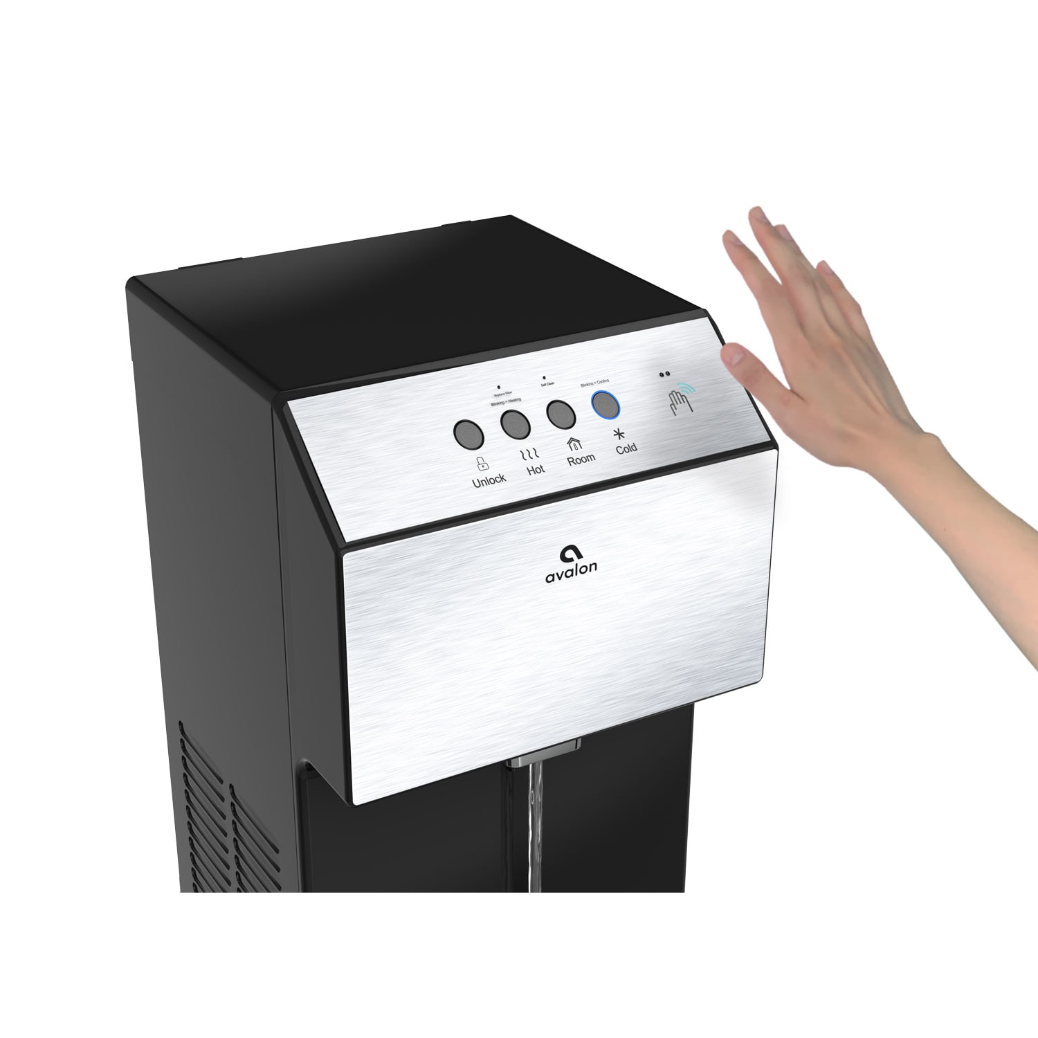 Avalon Hot/Cold Touchless Electric Cooler/Water Dispenser, Stainless Steel - Image 4