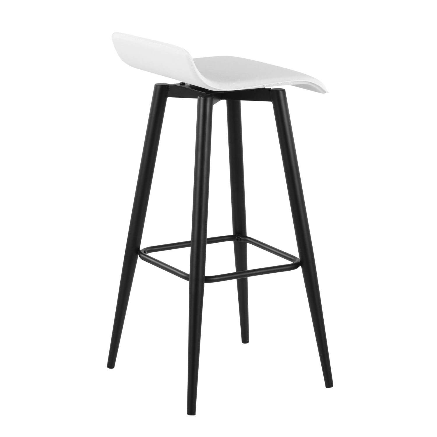LumiSource Ale Fixed-Height Bar Stools, White/Black, Set Of 2 Stools - Image 5