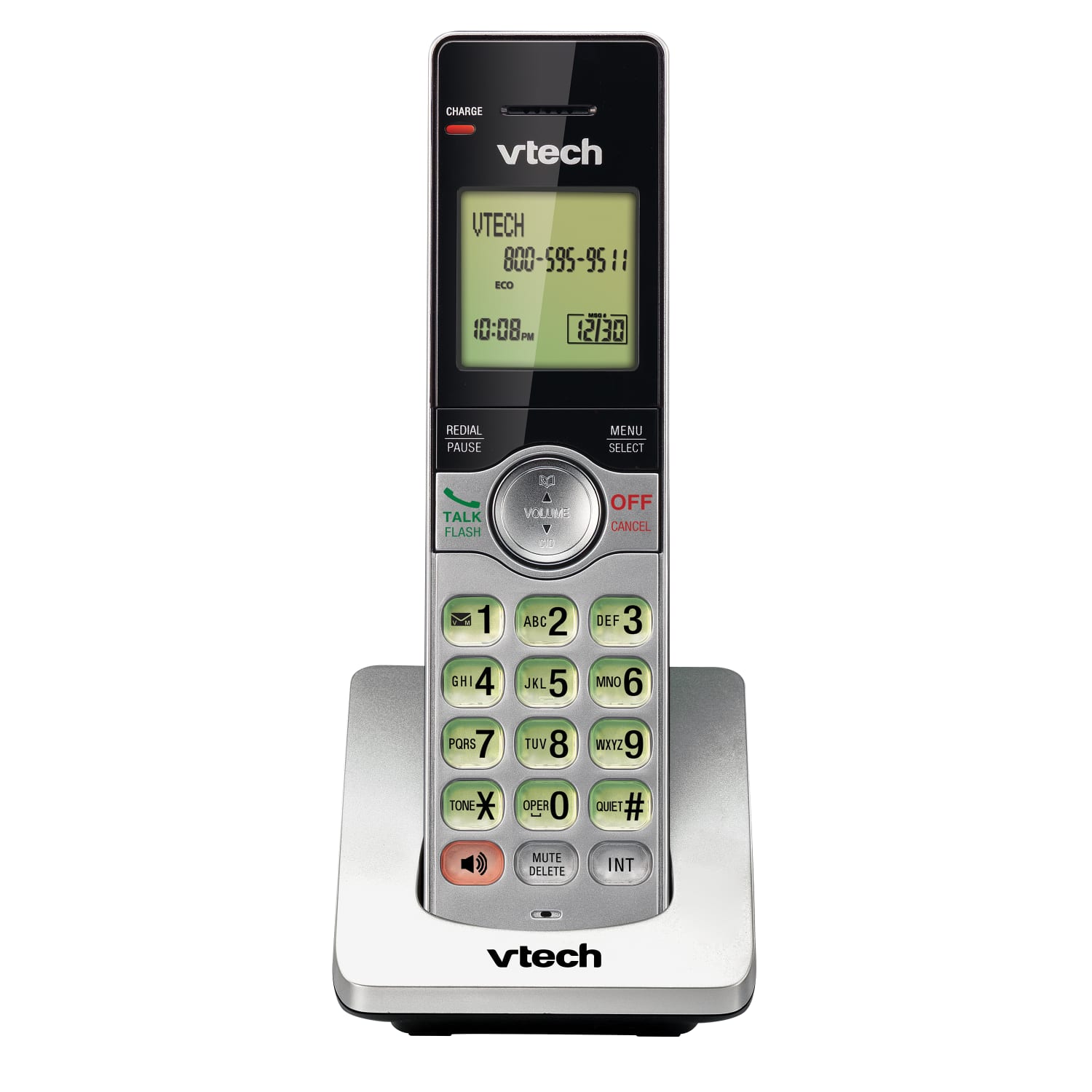 VTech CS6949 DECT 6.0 Standard Phone - Black, Silver - 1 x Phone Line - Speakerphone - Answering Machine - Hearing Aid Compatible - Image 6