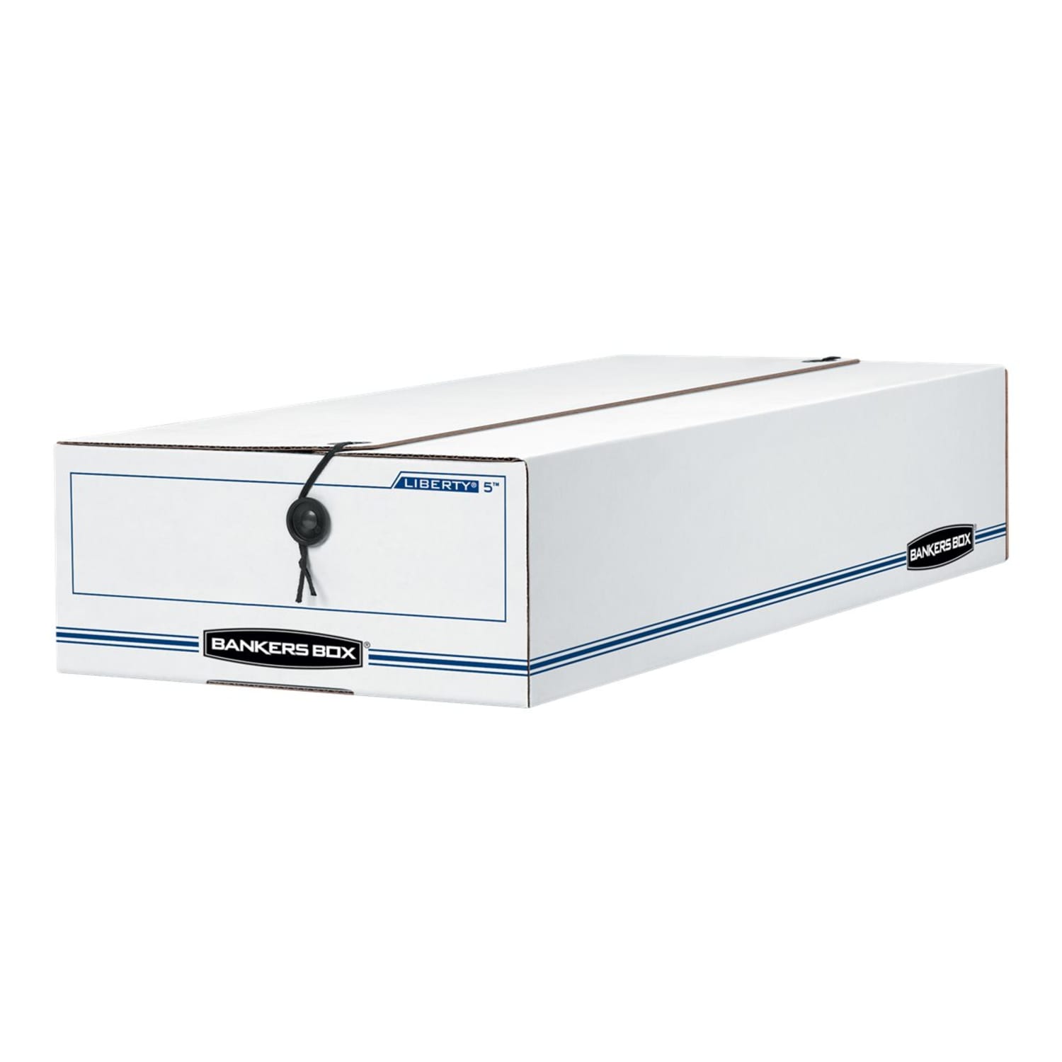 Bankers Box Liberty Corrugated Storage Boxes, 4 1/4in x 9 1/4in x 23 3/4in, White/Blue, Case Of 12 - Image 3
