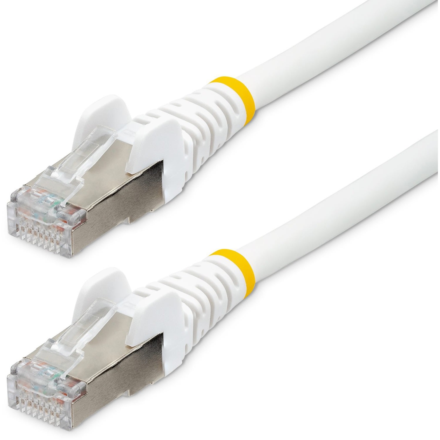 White Low Smoke Zero Halogen (LSZH) 10 GbE 100W PoE S/FTP Snagless R - NLWH7FCAT6APATCH