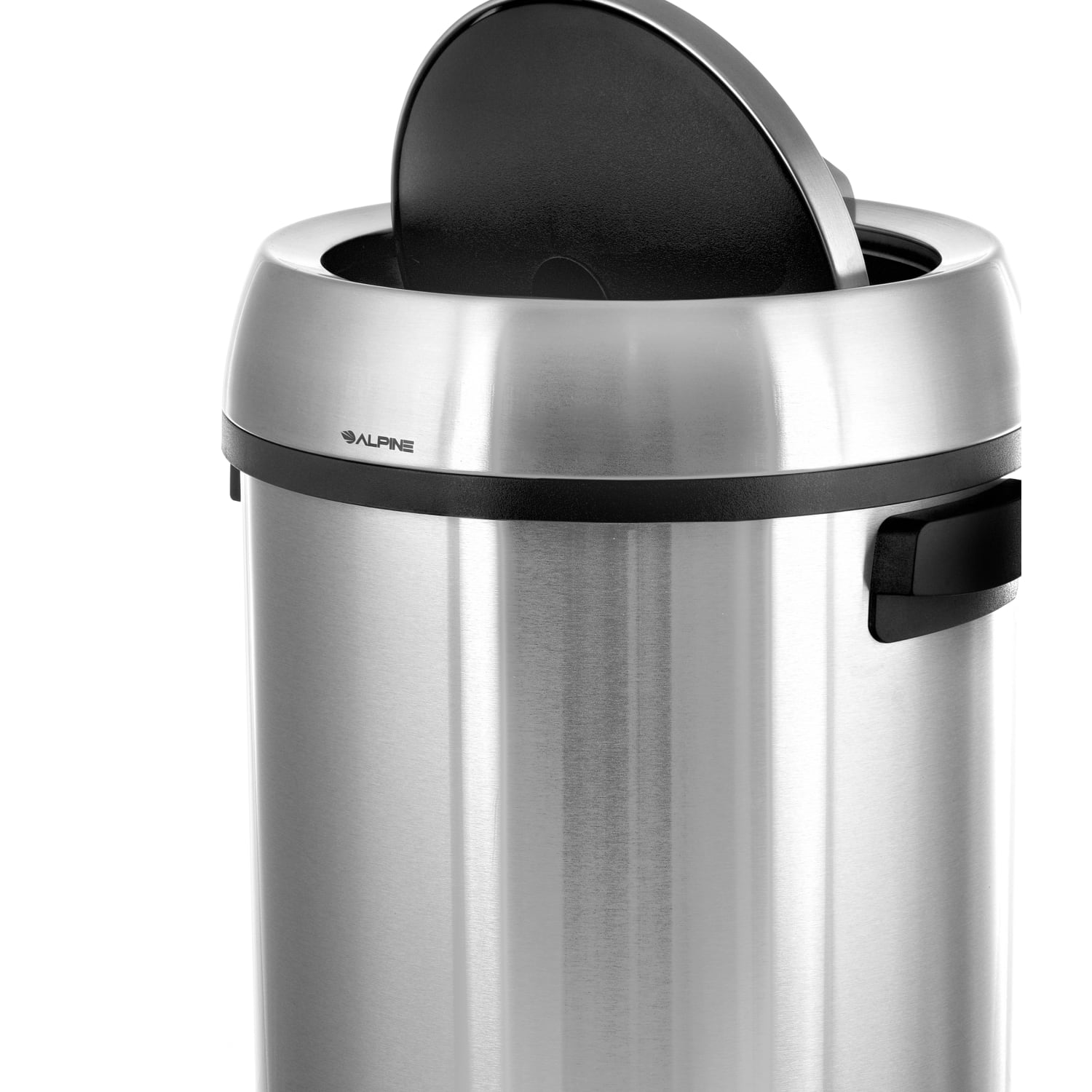 Alpine Stainless Steel Trash Can, 17 Gallon, Swing Lid, Stainless Steel - Image 3