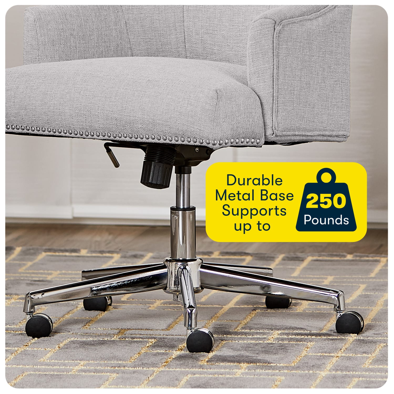 Serta Leighton MidBack Office Chair Light GrayChrome PopularChairscom Serta Leighton Mid Back Office Chair Light GrayChrome PopularChairscom