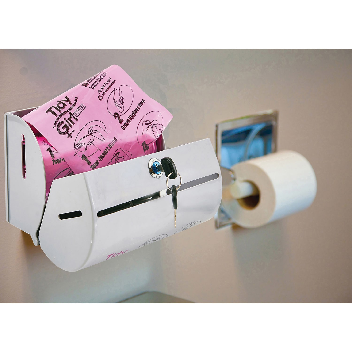 Stout Tidy Girl Feminine Hygiene Disposal Bag Dispenser, Gray - Image 4