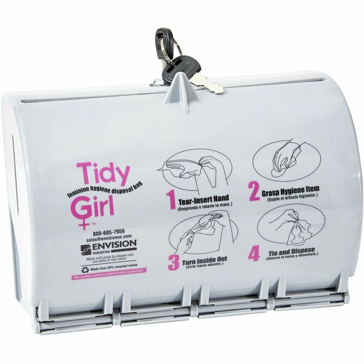 Stout Tidy Girl Feminine Hygiene Disposal Bag Dispenser, Gray - Image 5