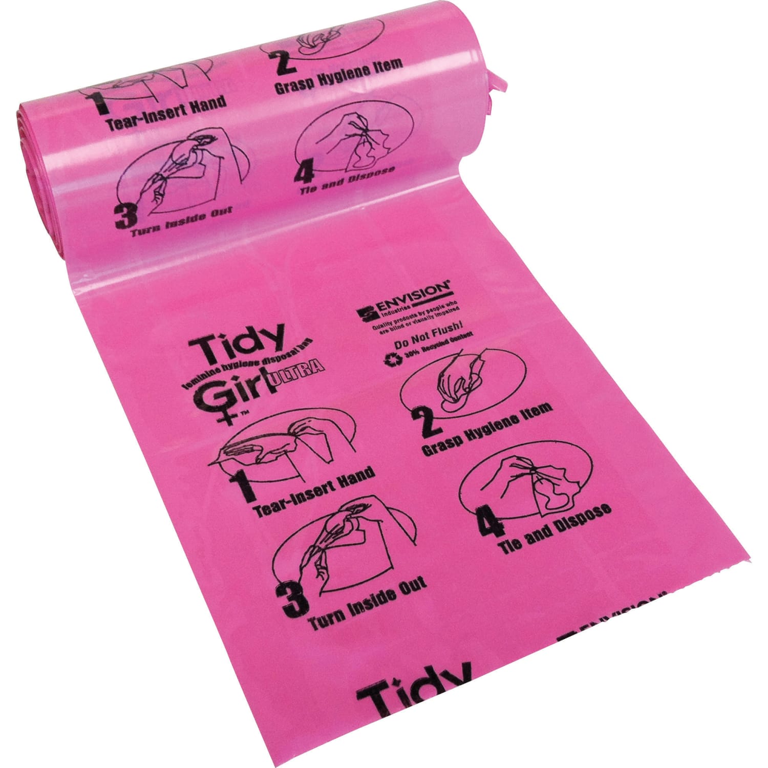 Stout Tidy Girl Feminine Hygiene Disposal Bags, Pink, Pack Of 600 - Image 3