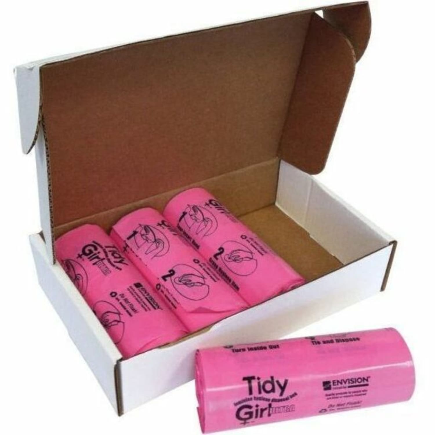 Stout Tidy Girl Feminine Hygiene Disposal Bags, Pink, Pack Of 600 - Image 4