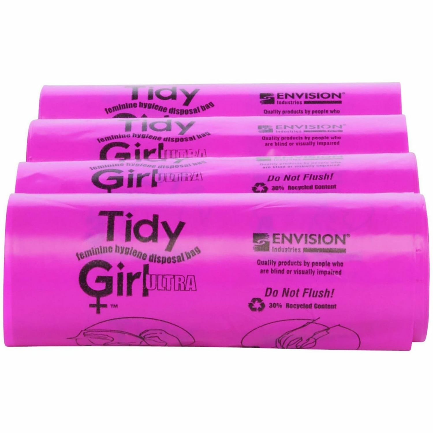 Stout Tidy Girl Feminine Hygiene Disposal Bags, Pink, Pack Of 600 - Image 5