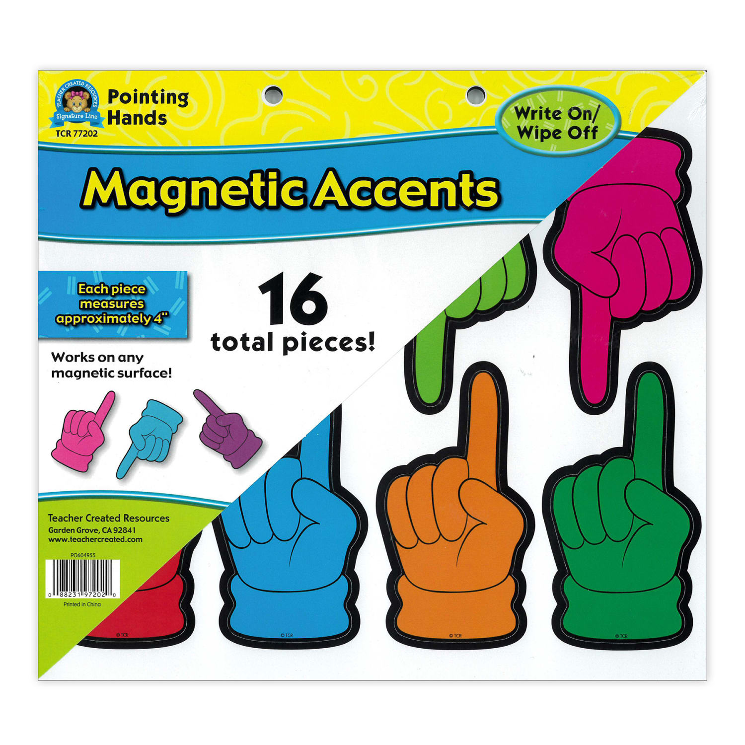 Teacher Created Resources Magnetic Accents, Pointing Hands, 16 Per Pack, Set Of 3 Packs - Image 3
