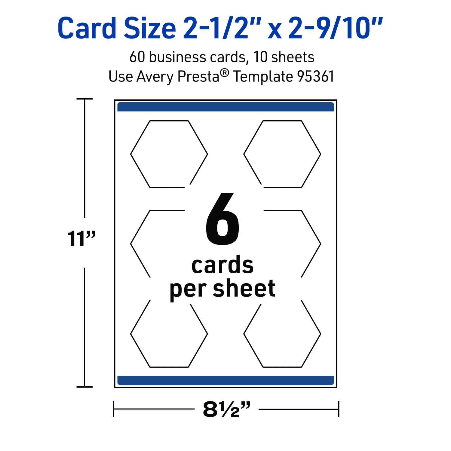 Avery Print-To-The-Edge Business Cards With Sure Feed Technology, 2-1/2inx2-9/10in Hexagon, Matte White, Pack Of 60 - Image 6
