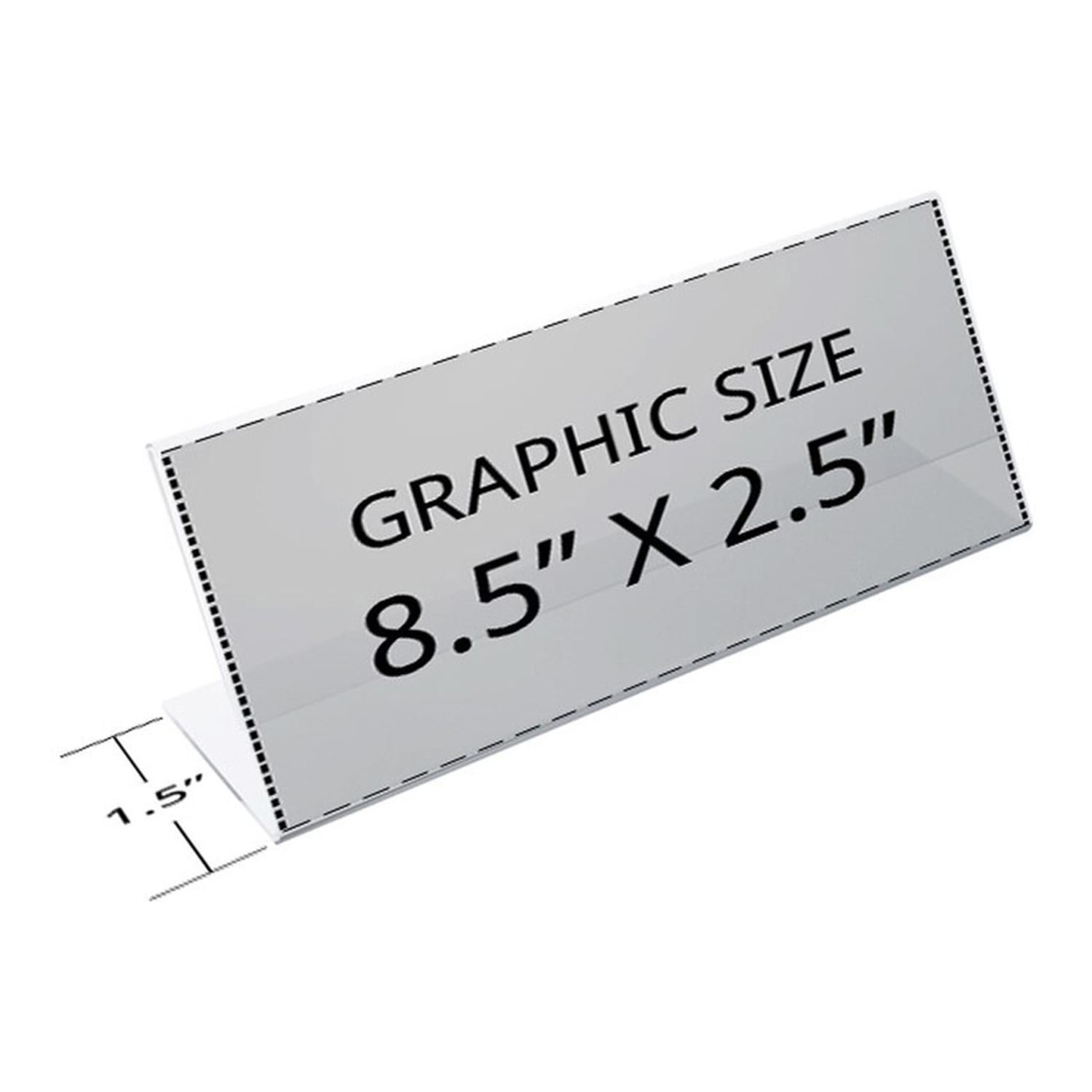 Azar Displays Acrylic L-Shaped Sign Holders, 2 1/2in x 8 1/2in, Clear, Pack Of 10 - Image 3