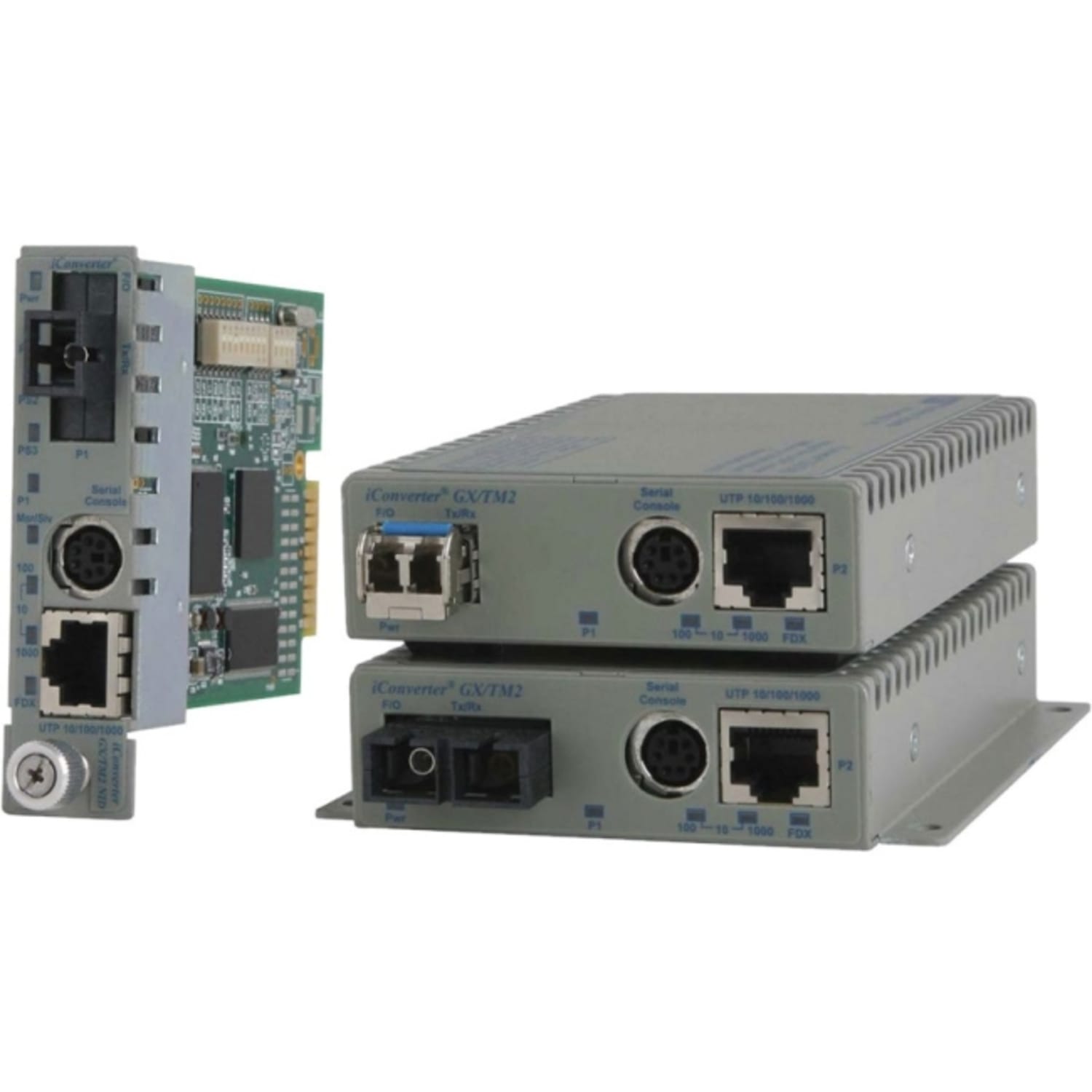 Omnitron Systems iConverter GX/TM2 8921N-1-x Transceiver/Media Converter - 1xRJ45  - 1x ST Ports - 10/100/1000Base-T, 1000Base-X - 7.46 Mile - Desktop - Image 3