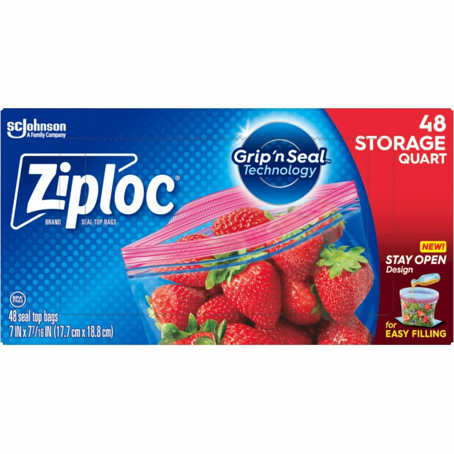 Ziploc Brand Seal Top Quart Storage Bags, 48 Bags - Image 4